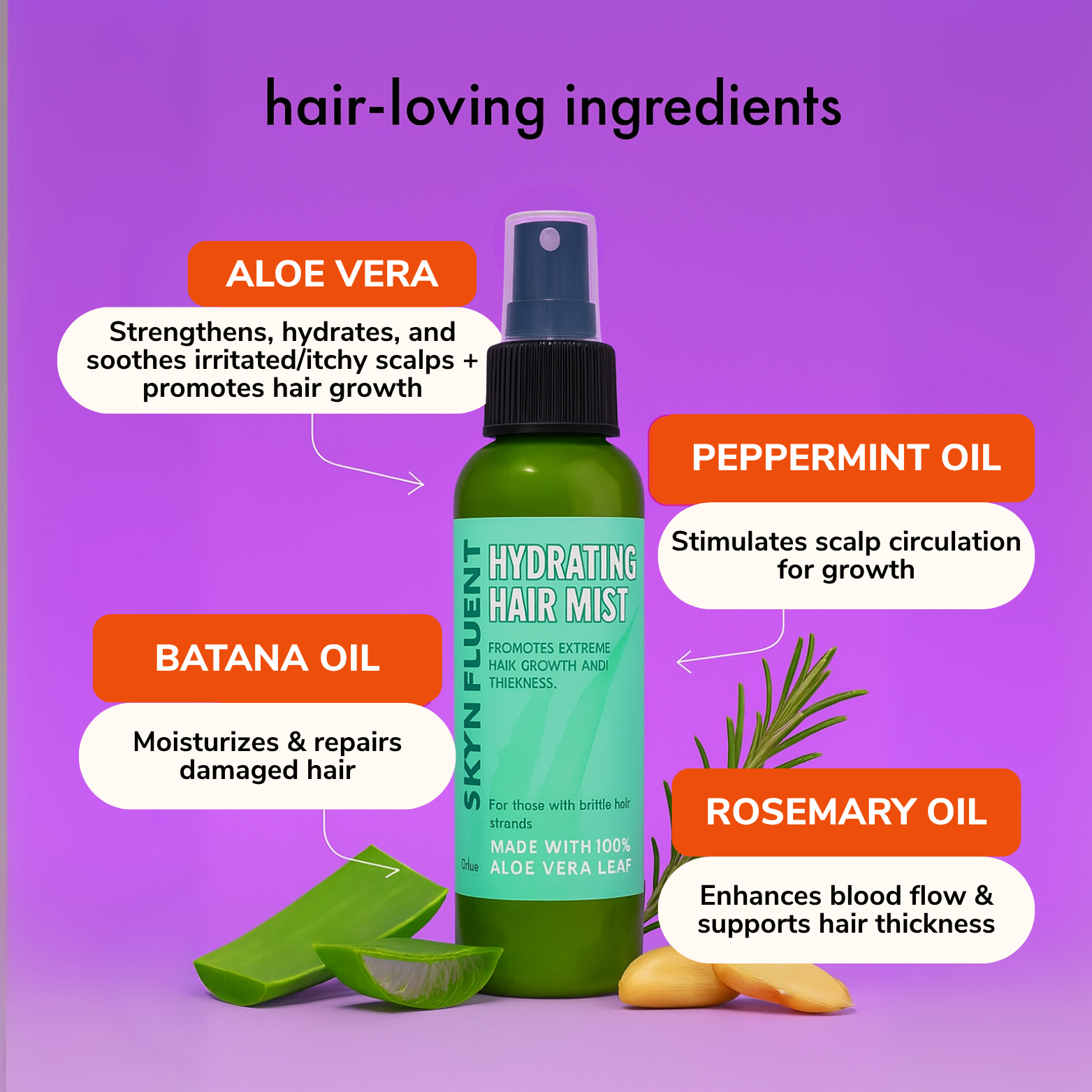 Aloe Hydrating Hair Mist – Daily Moisture & Frizz Control
